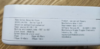 Detektor (senzor) CO LM-218A (Elektrobock) - 2