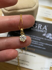 zlatý stříbrný náhrdelník moissanit diamant diamantový - 2