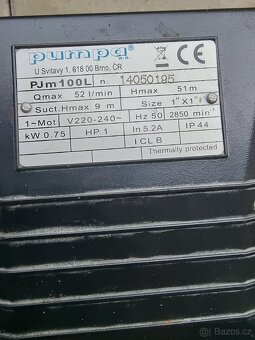 Prodám 2 ks čerpadlo PUMPA PJm 100L - 2