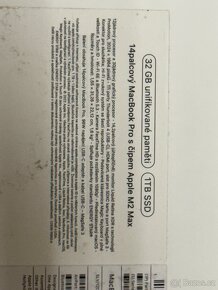 Macbook Pro 14, M2 Max, 1TB SSD, 32Gb, záruka ještě celý rok - 2