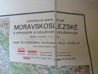 Generální mapa země moravskoslezke rozkládací. - 2
