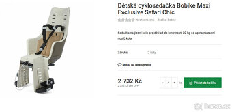 Bobike MAxi - stabilní tříbodová dětská sedačka na kolo - 2