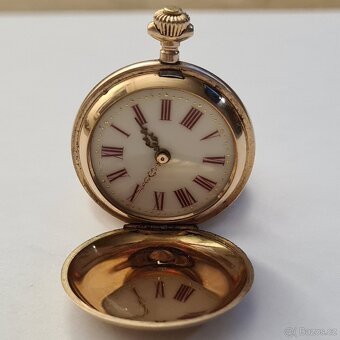 Zlaté 14K tříplášťové hodinky jeptišky R-U, 20,64g, v chodu. - 2