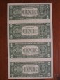 4x 1$ US dollar nerozříznuté bankovky 1$ US dolar. - 2