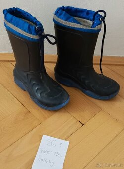 Zateplené dětské gumáky/holínky s reflexními páskem, vel. 26 - 2