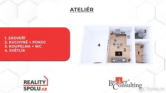 Pronájem, byty/1+kk, 27 m2, Vojáčkovo nám. 2947/2, 79601 Pro - 2