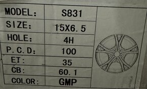 Alu kola 15” 4x100 - 2