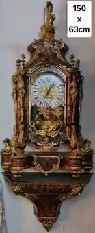 Hodiny starožitné krasne tzv. konske boulle - 2