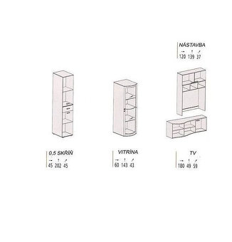 Obývací stěna, dub san remo - 2
