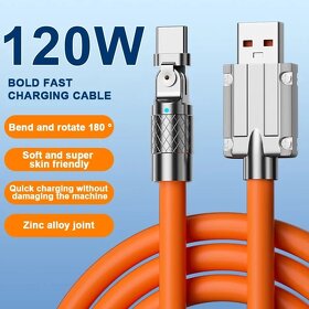 kabel rychlonabíjecí USB-A na USB-C 120 W,1,2 m,černý.NOVÝ - 2