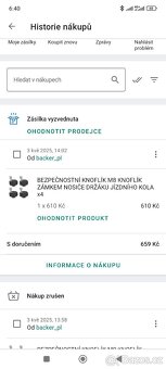 Uzamykatelné růžice (závit M8) - 2