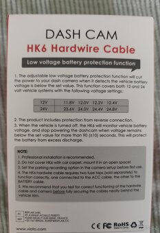 Napájecí kabel VIOFO HK6 Hardwire Kit (USB-C) – Nový - 2