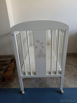Dětská postýlka TOMI bear bílá, 120x60 - 2
