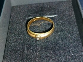 Zlaty diamantovy prsten Punc 0,585 Rozmer 54 - 2