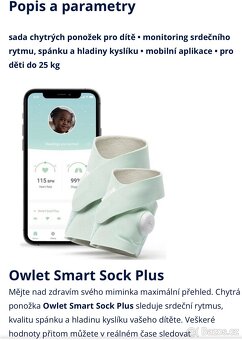 Chytrá ponožka Owlet smart sock - 2