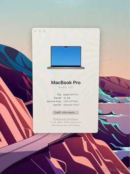 MacBook Pro 16 CTO 2021 • 32GB • M1 Pro • 512GB SSD • Záruka - 2