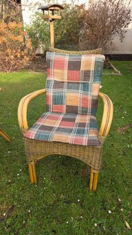 4x Ratanové křeslo + polstr, 100% - cena jen 4900,- - 2