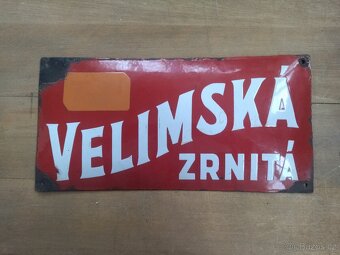 Velimská zrnitá - stará reklamní cedule - 2
