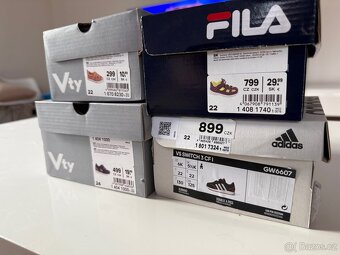 Dětské boty Adidas, Fila, Vty velikost 22,24 - 2