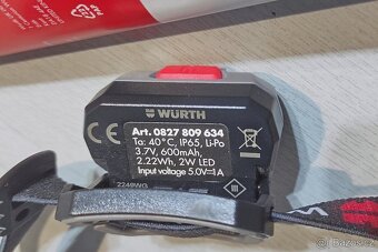 Nová WURTH dobíjecí LED čelovka 200LM 5V 2W Nepoužitá - 2
