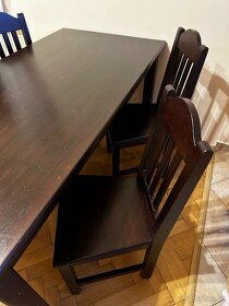 Smrkový stůl masiv 160x80 (výška 77) +4 židle - 2