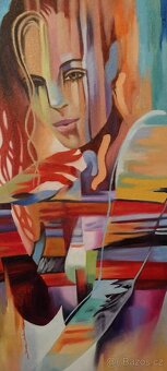 ZARÁMOVANÝ OBRAZ 116x86 cm, portrét dívky - 2