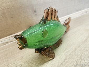 Foukaná skleněná ryba 26cm - Škrdlovice - 2