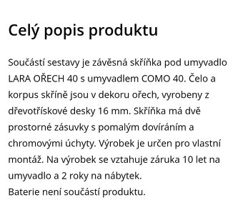 Koupelnová skříňka s umyvadlem ořech - 2