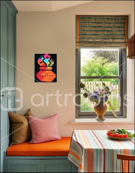 Háčkovaný obraz s kaktusem - 2