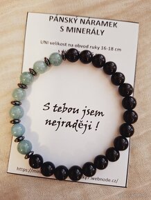 Pánský minerální náramek Onyx,Jadeit,Hematit - 2