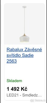Závěsná lampa Rabalux sadie - 2