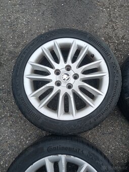 Alu kola Škoda 5x112 s pneu Continental 225/45 R17. Sada 4ks - 2