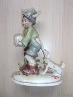STARÁ PORCELÁNOVÁ FIGURKA - KLUK, BÁBOVKA A PES - 2