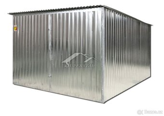 Garáž SUPERSTAL 3x5 plechová montovaná dvoukřídlá vrata - 2