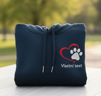 Dámská mikina s vlastním jménem mazlíčka a motivem packy - 2