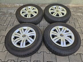 5x100 14 5J ET38 plechové disky VW vč.zimních pneu - 2
