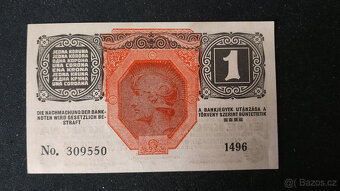 Bankovka, 1 koruna, rok 1916 - 2