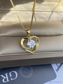 náhrdelník Přívěsek srdce diamant moissanit moissanite GRA - 2