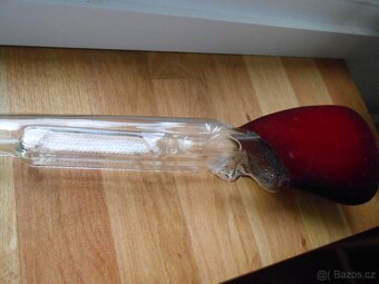 Stará skleněná láhev ve tvaru pušky 46cm - zachovalá - 2