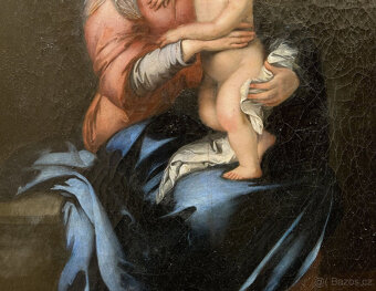 18. století. Madona s dítětem italské školy, starožitná olej - 2