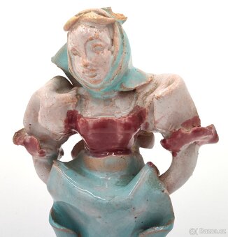 Krásná stará hliněná glazurovaná dekorační soška 12cm - 2