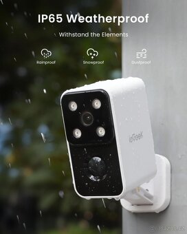VNITŘNÍ VENKOVNÍ WIFI KAMERA IEGEEK BATERIOVÁ OTOČNÁ 180° - 2