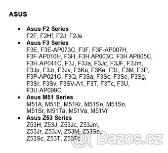 baterie A32-F3 pro notebooky Asus F2,F3,M51,Z53 (2hod) - 2