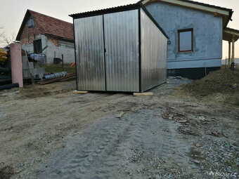 Plechová garáž , stavební bouda. Zahradní domek. - 2