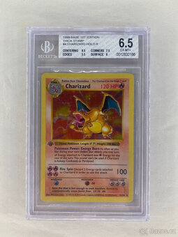 Edice Shadowless Charizard s hodnocením BGS 6.5 Holo vzácná - 2