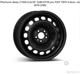 Prodám sadu 16"ocelovýchkol včetně zimních pneu Continental - 2