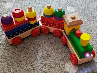 Woody Skládací vlak dřevěný motorický - 2