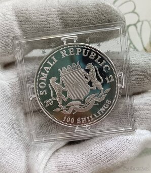 Stříbrná mince 1oz 31,1g čistého stříbra Slon Africký 2012 S - 2