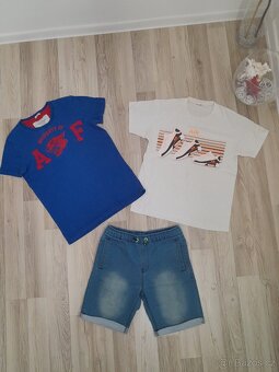 Nike, Abercrombie Fitch, trika, dínové šortky vel. 12 let - 2