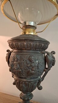 Velká secesní petrolejová lampa - 2